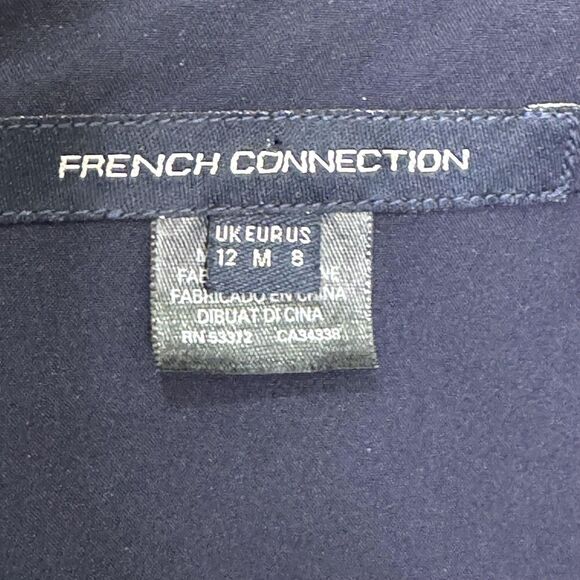 French Connection Dress Medium Whisper Navy Blue Short Sleeve Work Office Career - Picture 3 of 9
